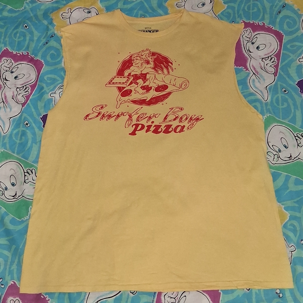 DIY Stranger Things Surfer Boy Pizza Delivery Sleeveless Shirt